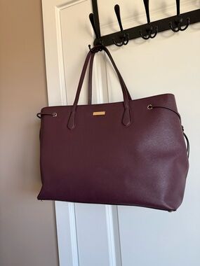 kate spade Plum Saffiano Leather Tote with Gold Accent